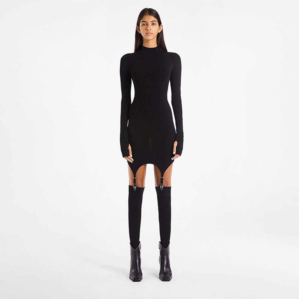 Robe longue élégante pour femme à manches longues, coupe ajustée, au design exceptionnel, par berg-feldt