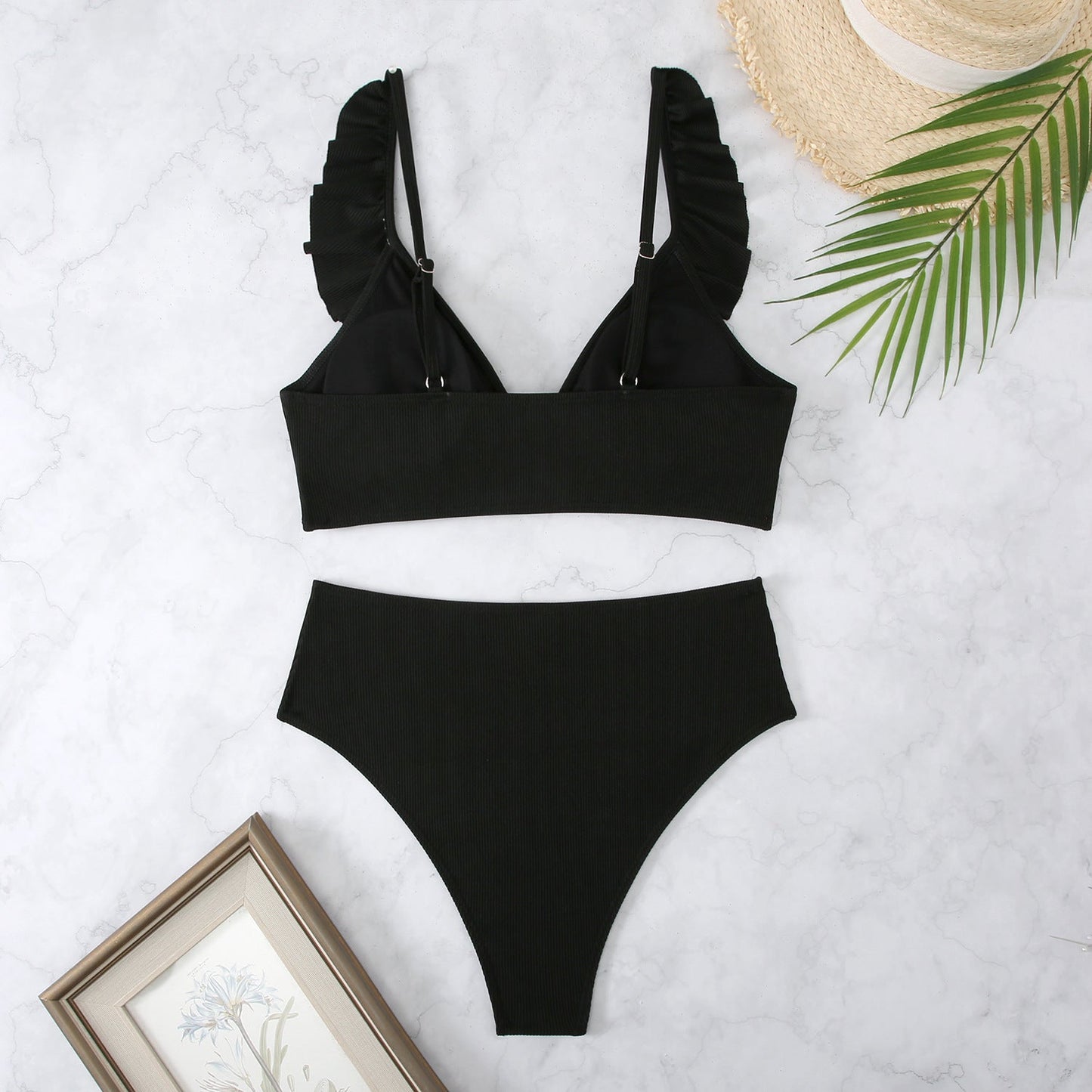 Ensemble de bikini taille haute à volants Berg-Feldt pour femme