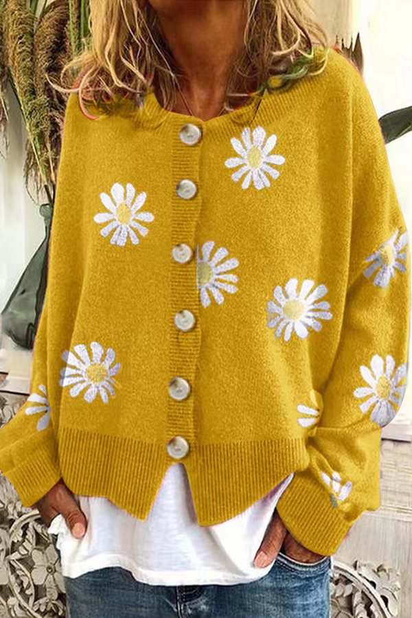 Pull en coton coloré à motifs floraux Berg-Feldt pour femme