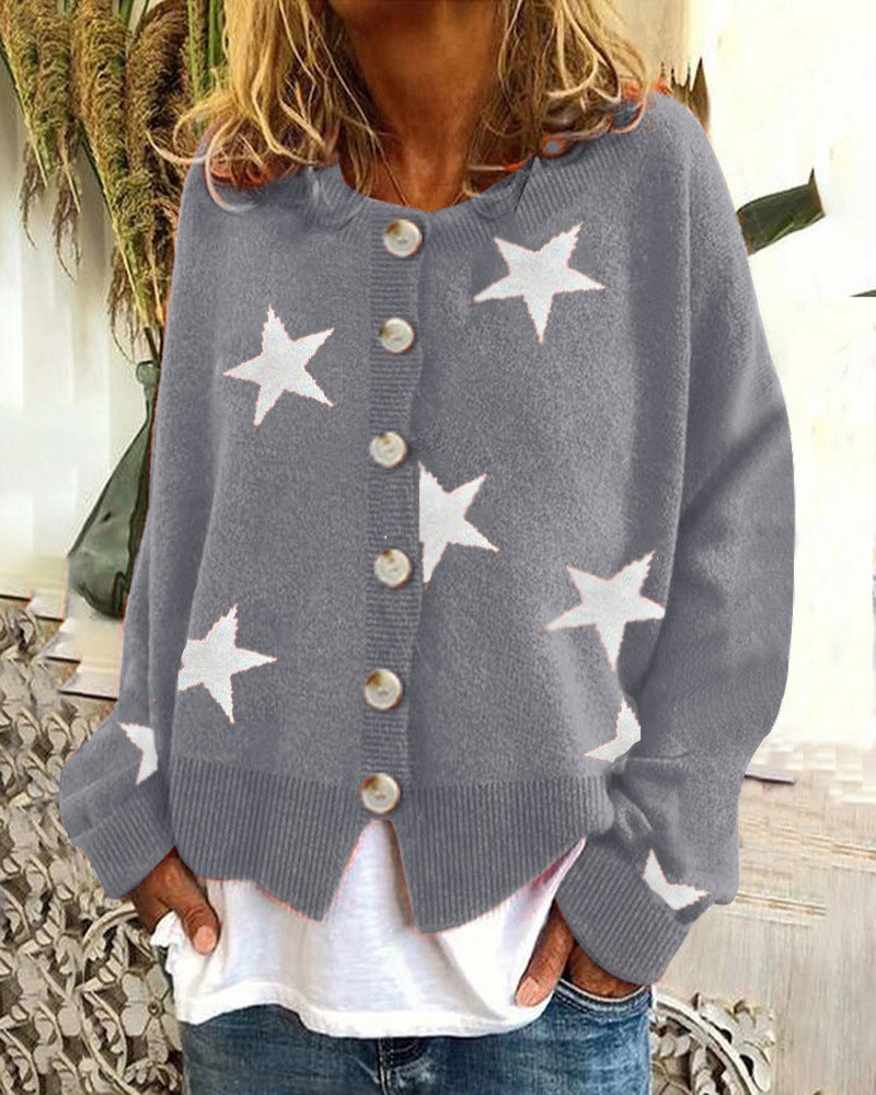 Cardigan en tricot pour femme motif étoiles Berg-Feldt