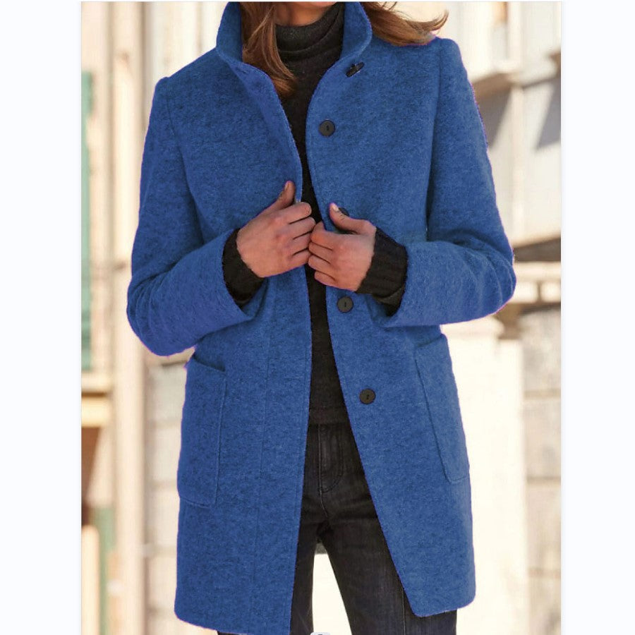 Damen élégant manteau en laine, coupe moderne et poches pratiques Berg-Feldt
