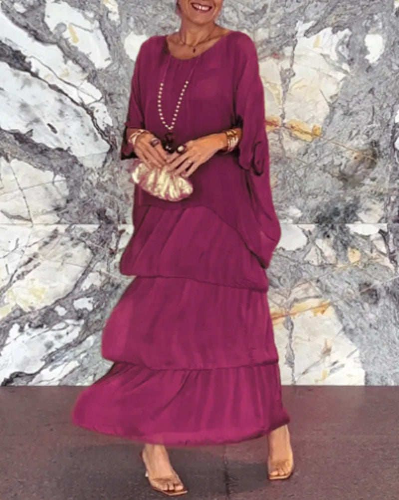 Elegantes Maxikleid mit fließendem Rock und Rüschen von berg-feldt