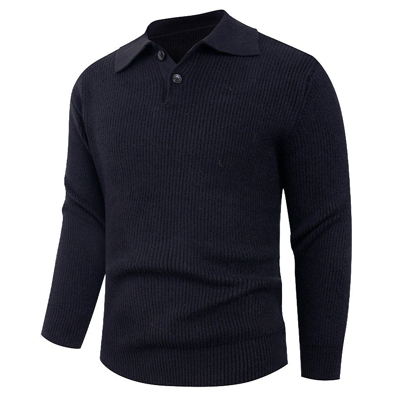 Herren Strickpullover mit modernem Polokragen und funktionalem Knopfverschluss Berg-Feldt