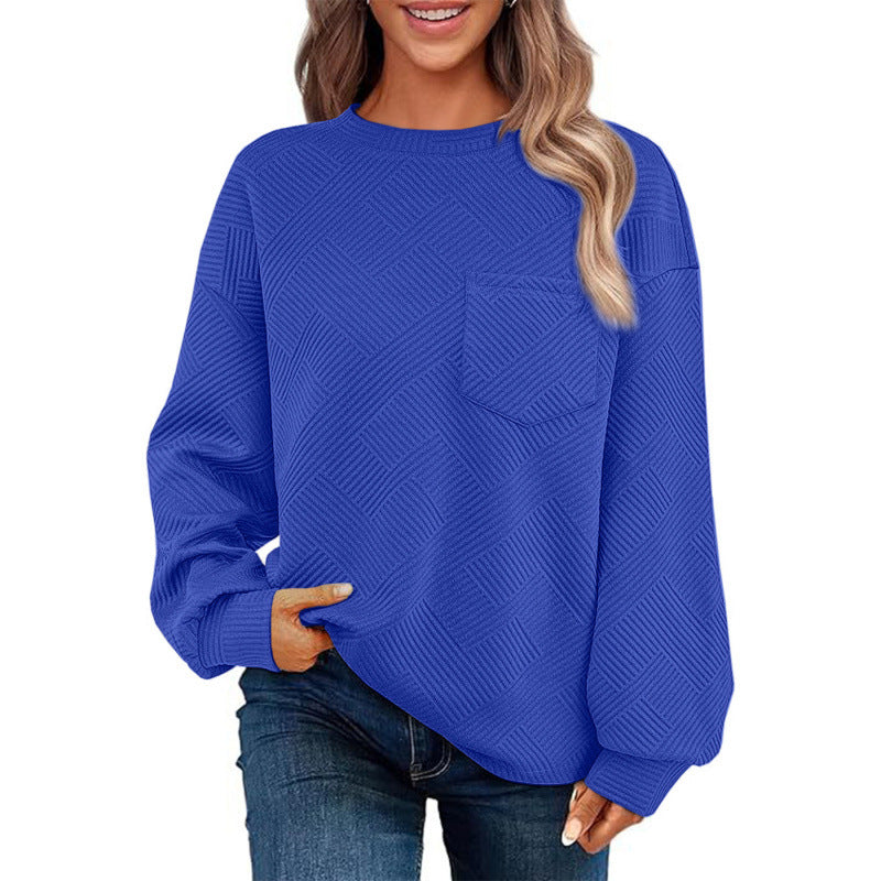 Pull décontracté pour femme avec motif texturé et poche poitrine pratique Berg-Feldt