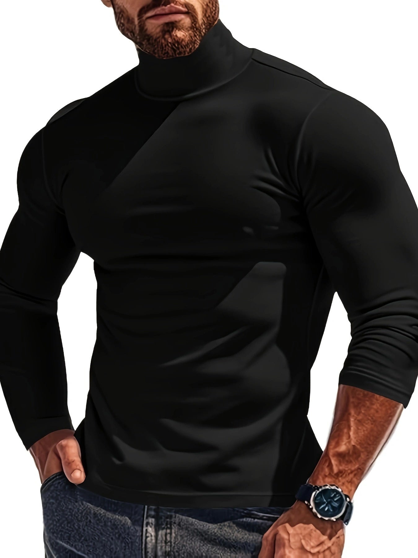 Herren Langärmliges Turtleneck Shirt mit atmungsaktivem Material Berg-Feldt