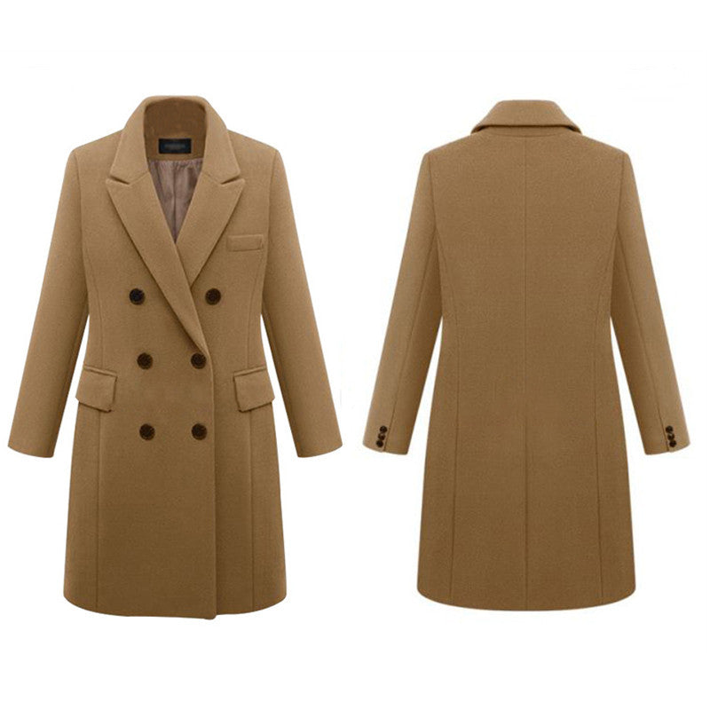 Manteau élégant en laine à double boutonnage et poches pour femme Berg-Feldt