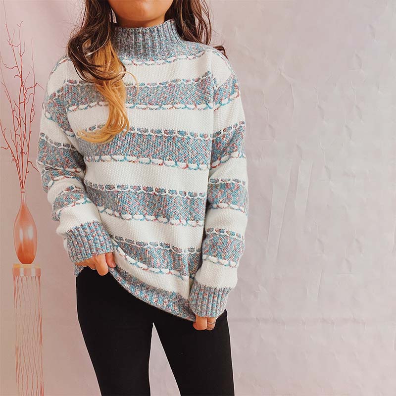 Berg-Feldt | Gestreifter Strickpullover im Modernen Stil