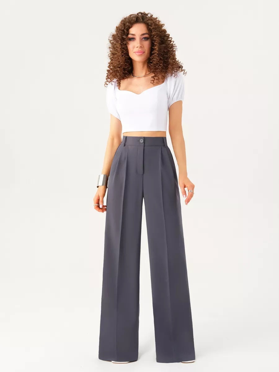 Élégant haut cache-cœur à manches amples et pantalon palazzo taille haute par berg-feldt