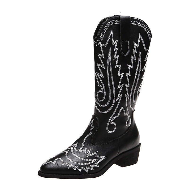 Bottes de cowboy pour femme, ornées de motifs tendance et d'un talon élégant Berg-Feldt
