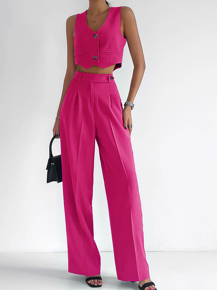 Ensemble deux pièces tendance pour femme avec haut sans manches et pantalon large Berg-Feldt