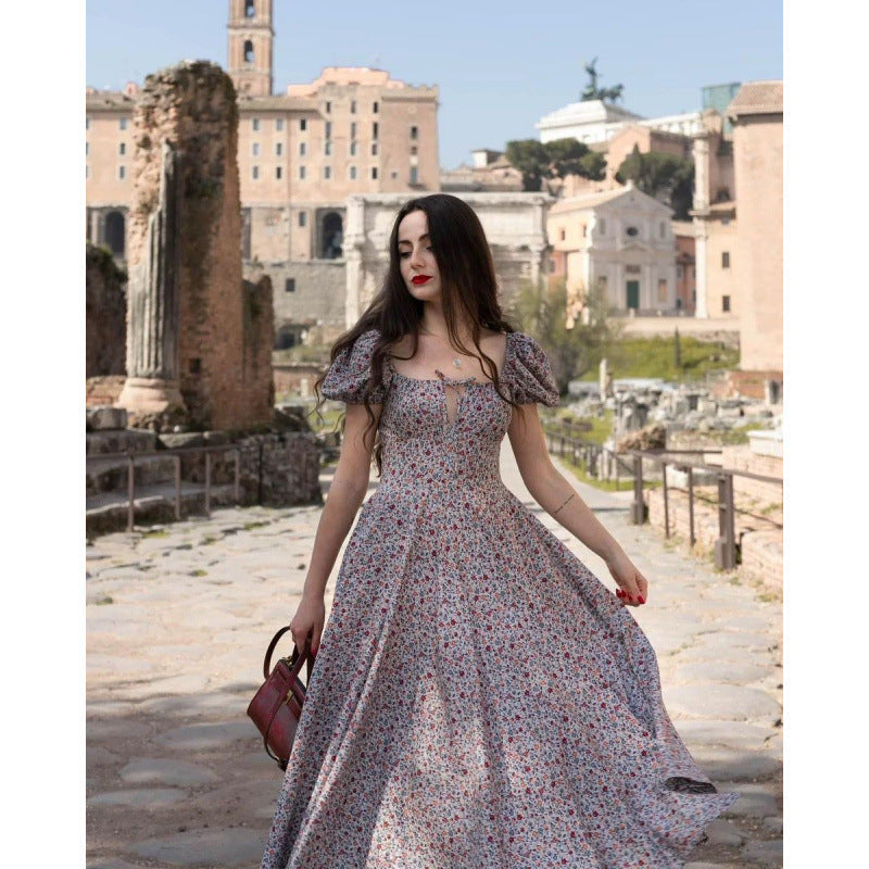 Robe longue bohème fendue à fleurs de berg-feldt