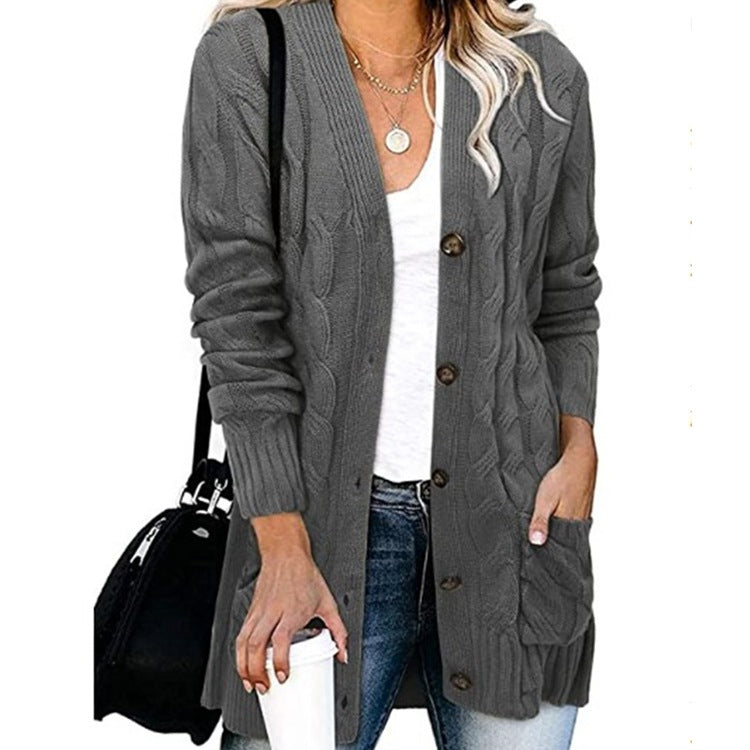 Cardigan en maille torsadée pour femme avec poches pratiques Berg-Feldt