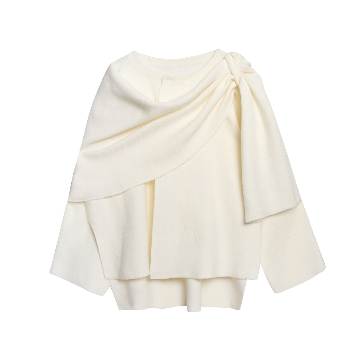 Poncho en tricot douillet pour femme avec drapés raffinés Berg-Feldt