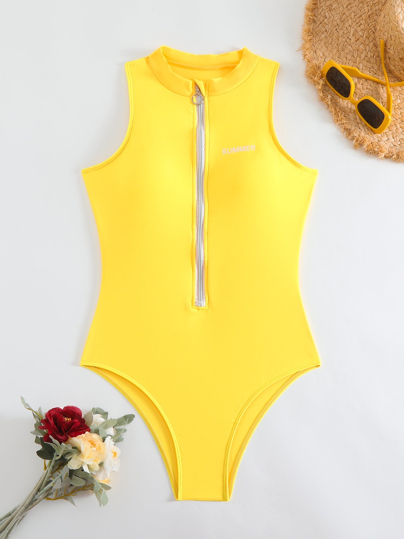 Maillot de bain femme Berg-Feldt à col montant et fermeture éclair