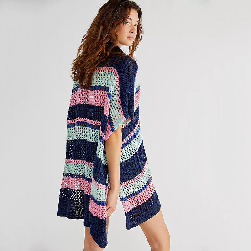 Paréo de plage léger en crochet rayé pour femme de berg-feldt