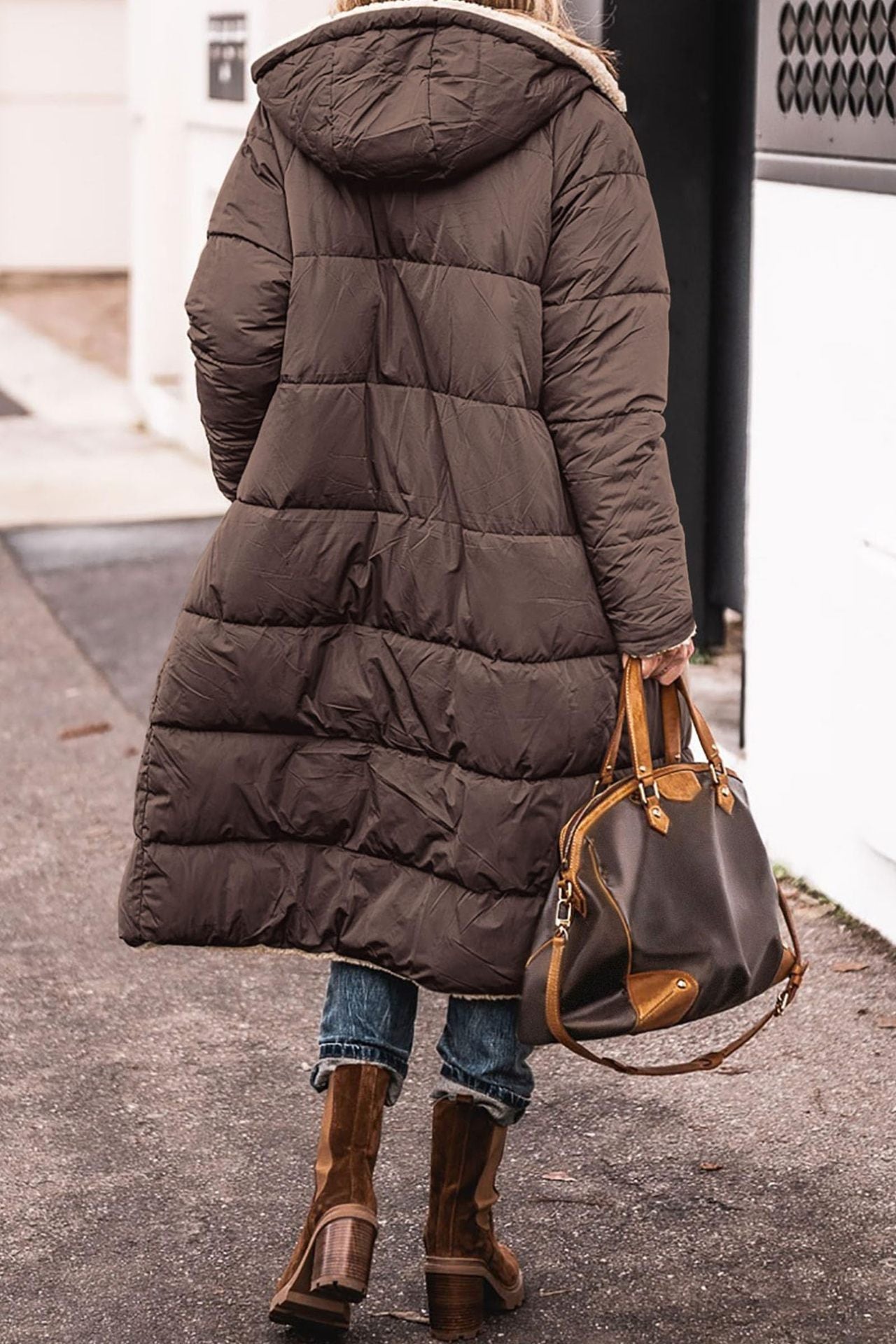 Berg-Feldt Women's Long Lined Winter Jacket with Hood and Stylish Cut