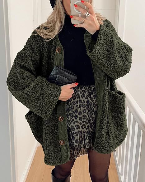 Damen-Teddyjacke douillette avec col assorti Berg-Feldt