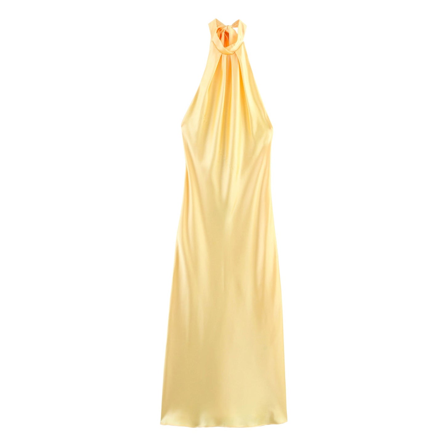 Robe longue pour femme, dos nu, en satin, avec découpe goutte d'eau, de berg-feldt