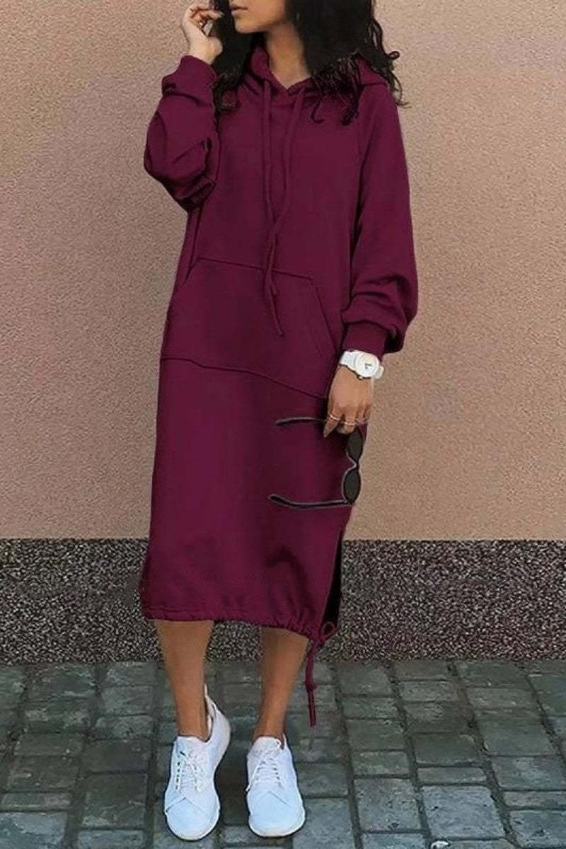 Robe à capuche décontractée pour femme avec cordon de serrage réglable à l'ourlet par berg-feldt