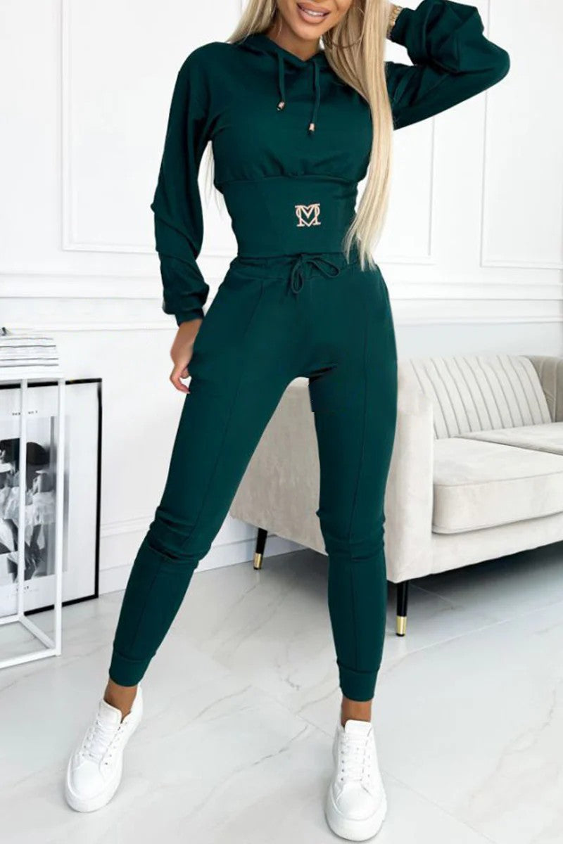 Damen Sportliches Jumpsuit-Set mit Kapuze und elastischem Bund Berg-Feldt