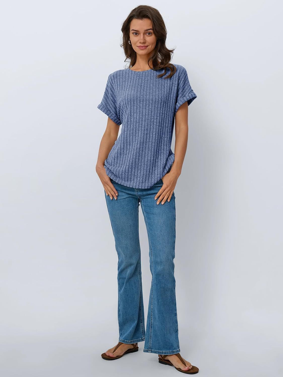 Bequemes Damen-Kurzarm-Shirt mit strukturierter Oberfläche von berg-feldt