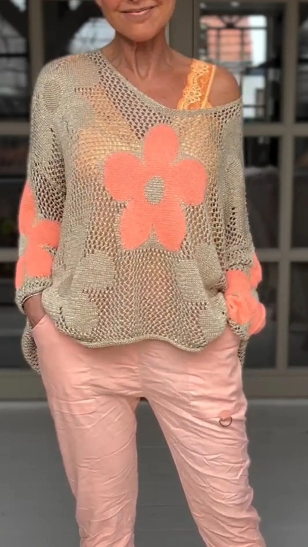 Women's Floral Crochet Sweater berg-feldt