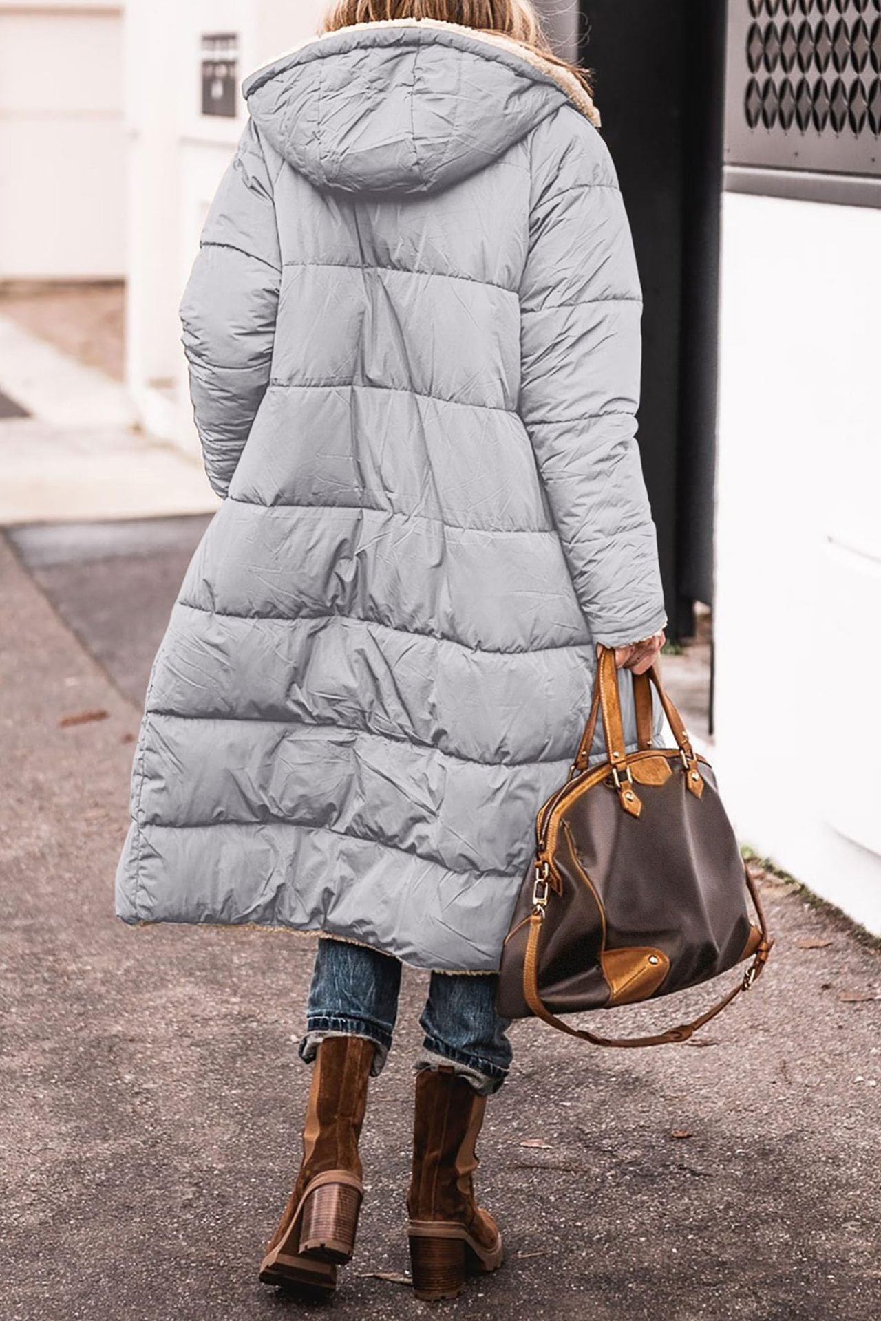 Berg-Feldt Women's Long Lined Winter Jacket with Hood and Stylish Cut