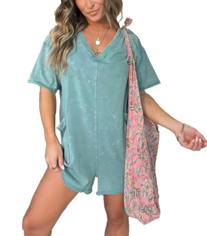 Combinaison Femme Berg-Feldt, Oversize, Col V, Décontractée