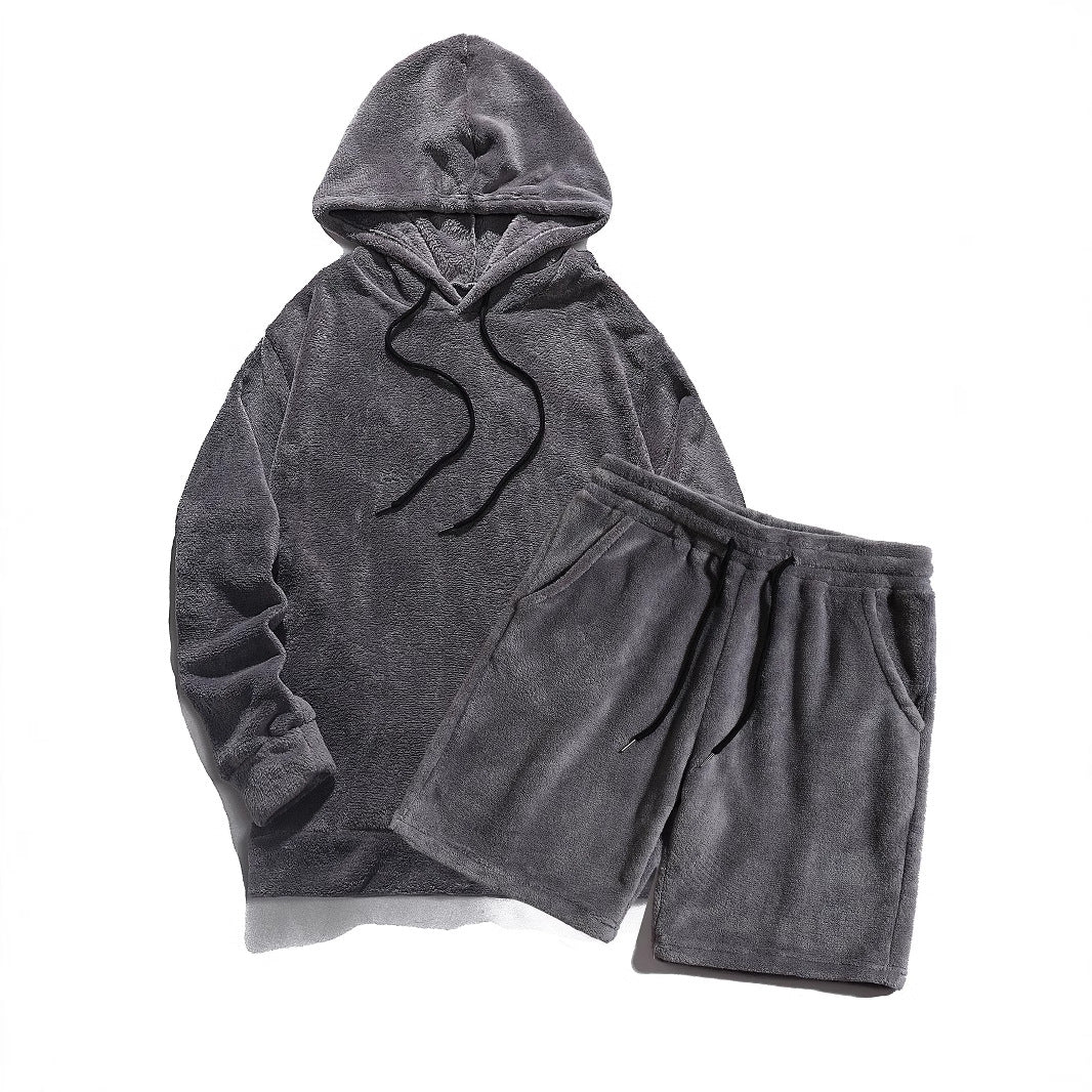Ensemble confortable en polaire avec hoodie et short Berg-Feldt pour femme