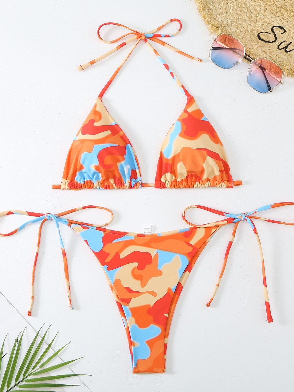 Ensemble bikini pour femme avec bretelles réglables et motif camouflage tendance de berg-feldt