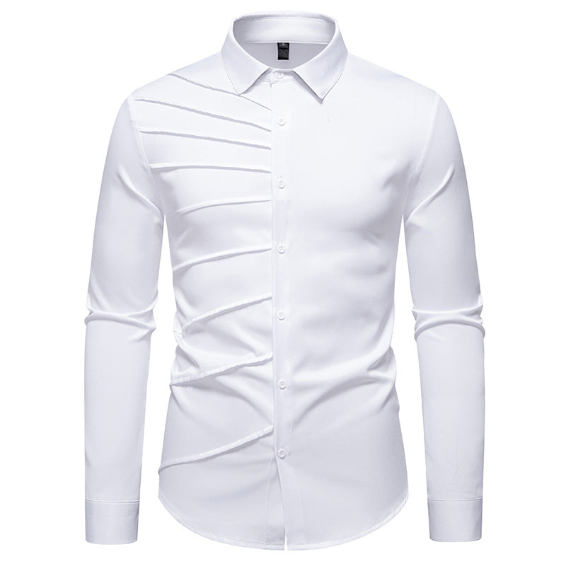 Chemise à manches longues et motif plissé fantaisie Berg-Feldt pour homme