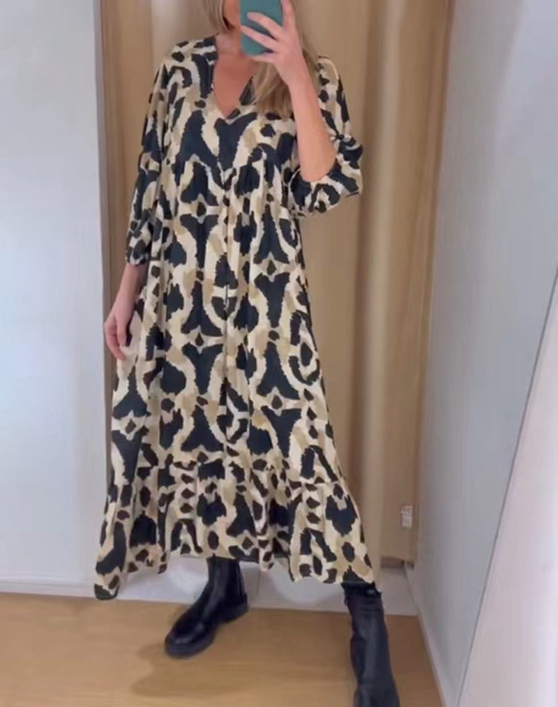 Robe longue moderne à imprimé animal et silhouette fluide de berg-feldt