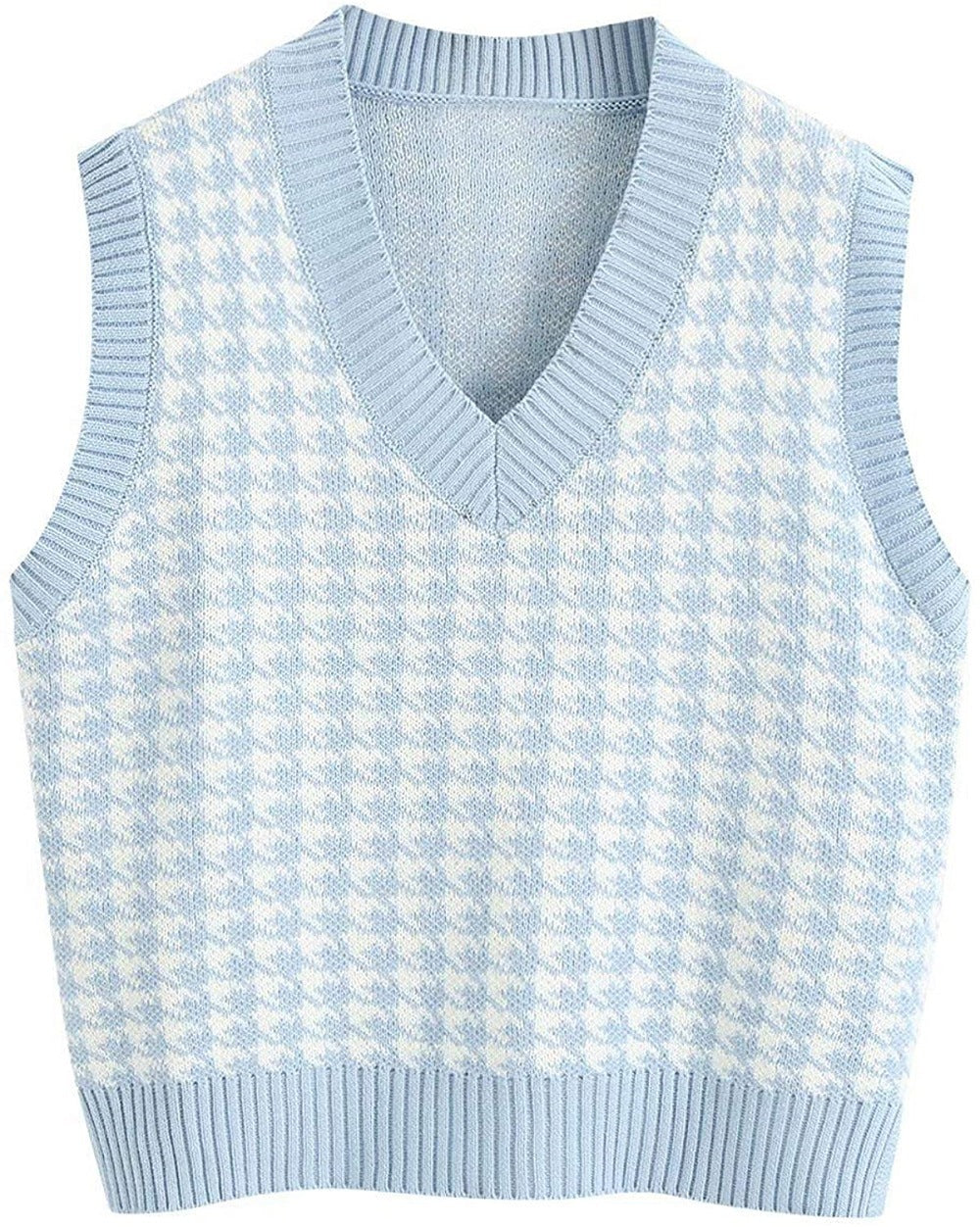 Gilet tricoté sans manches pour femme avec motif pied-de-poule moderne Berg-Feldt