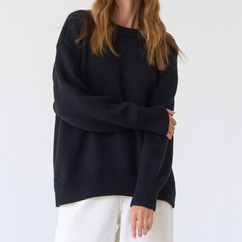 Damen Oversized Pullover mit feinem Strickmuster und breiten Bündchen Berg-Feldt