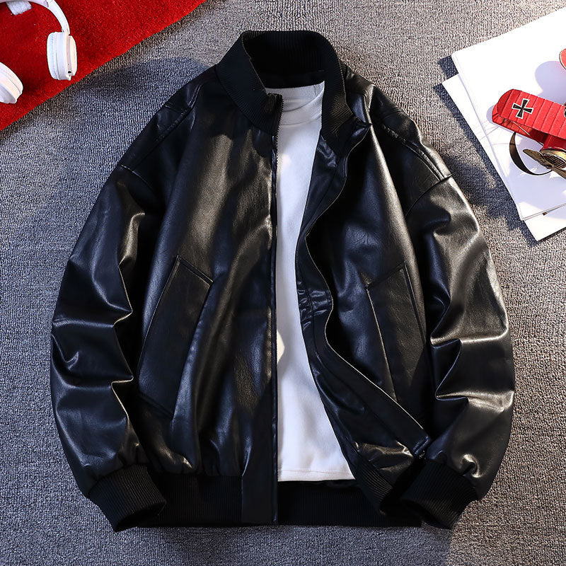 Bomber pour homme en similicuir avec poignets côtelés élastiqués et poches pratiques Berg-Feldt
