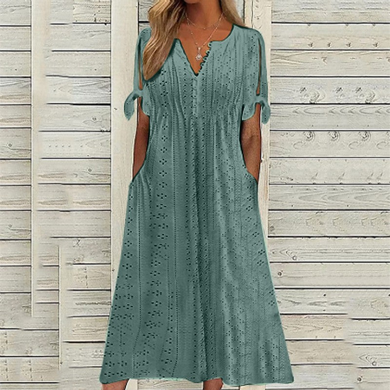 Berg-Feldt Robe longue pour femmes avec design découpé et poches