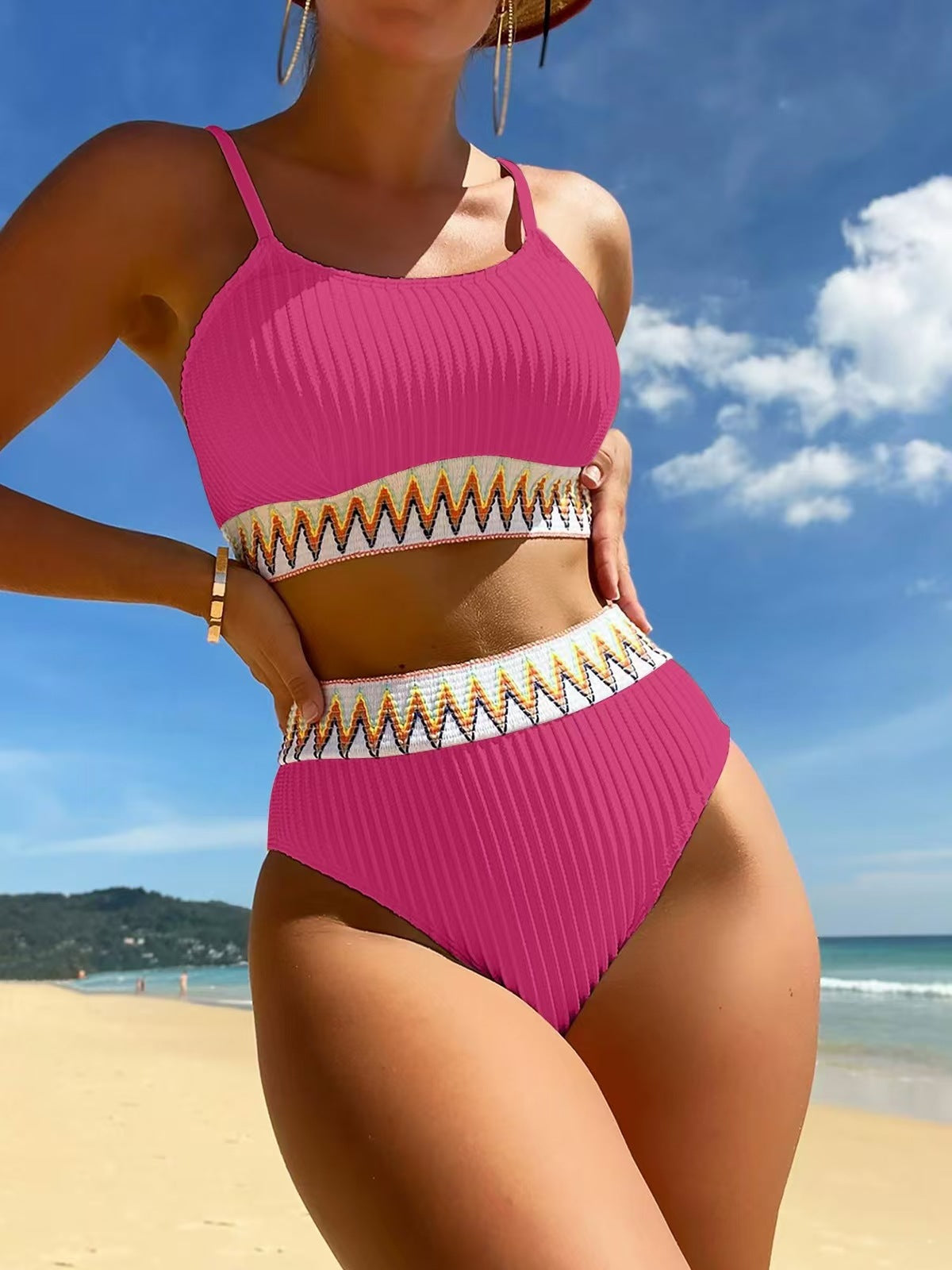 Ensemble de bikini taille haute pour femme avec bande décorative par berg-feldt