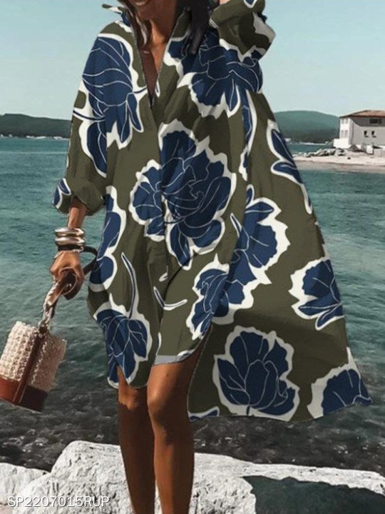 Robe chemise oversize Berg-Feldt pour femme à motif géométrique abstrait