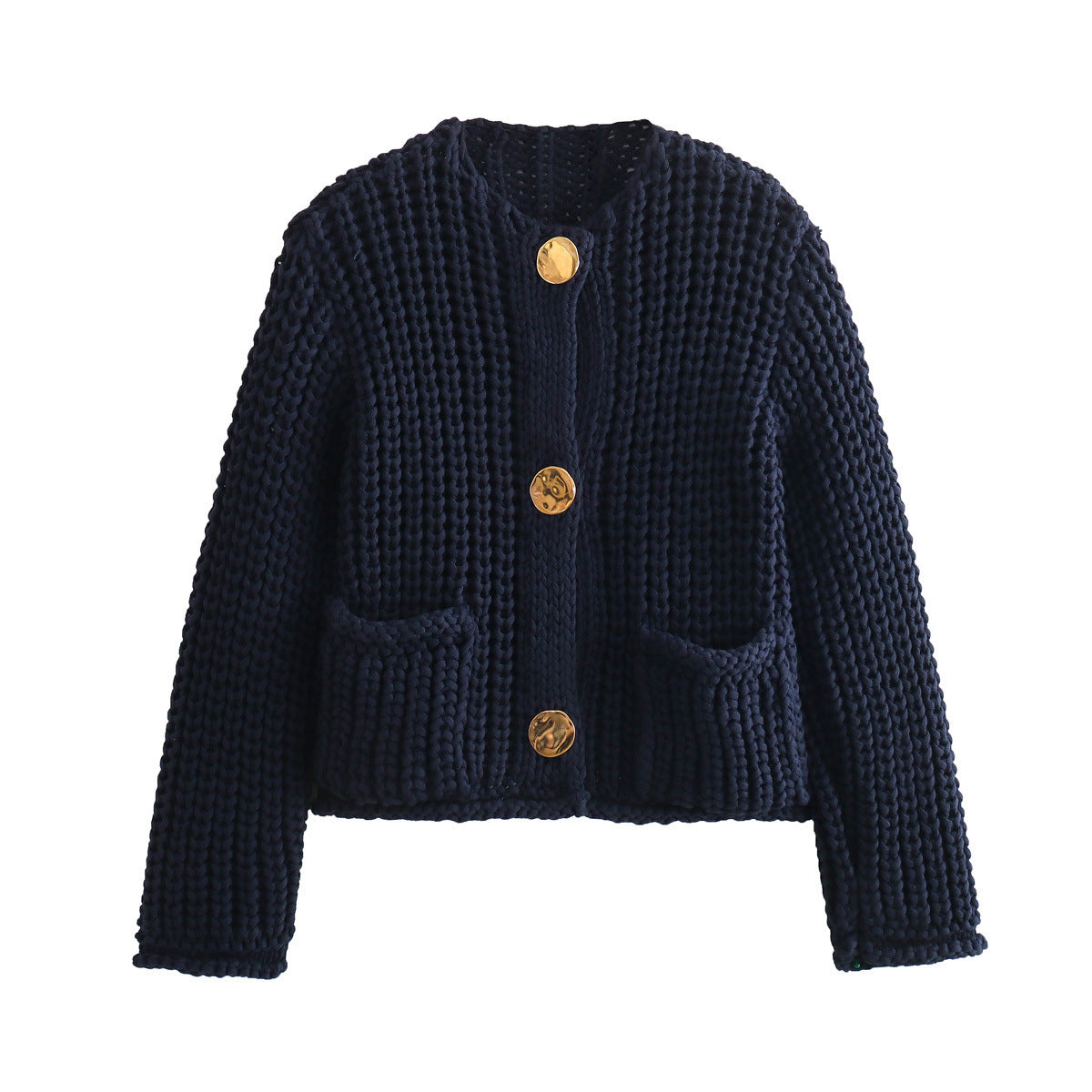 Berg-Feldt Gilet en grosse maille pour femme avec poches
