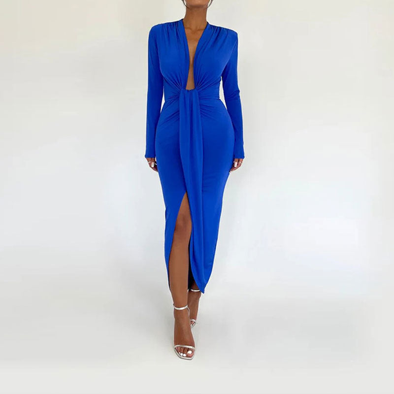 Figurbetontes Wickelkleid für Damen mit tiefem V-Ausschnitt von berg-feldt
