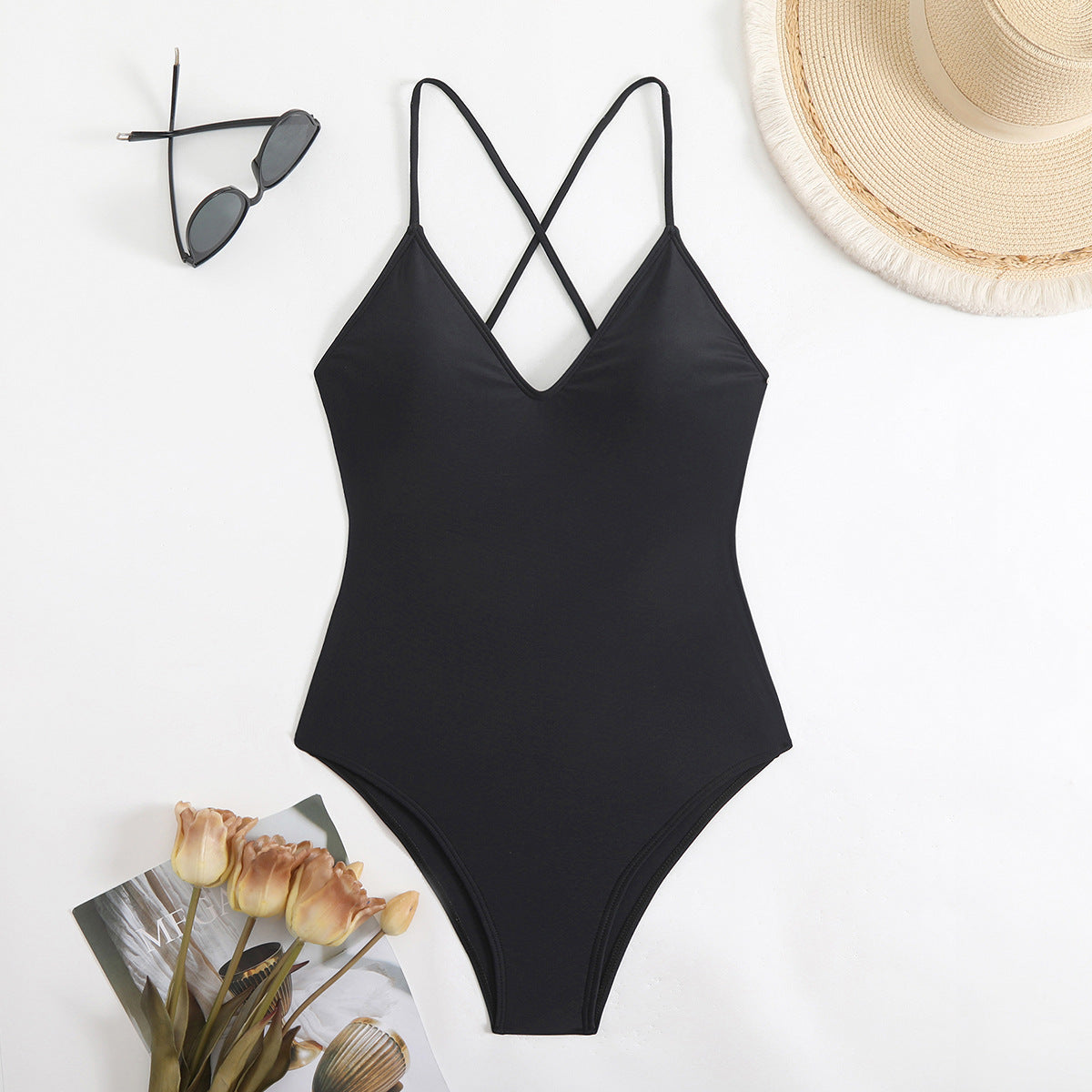 Maillot de bain femme Berg-Feldt avec décolleté en V et bretelles