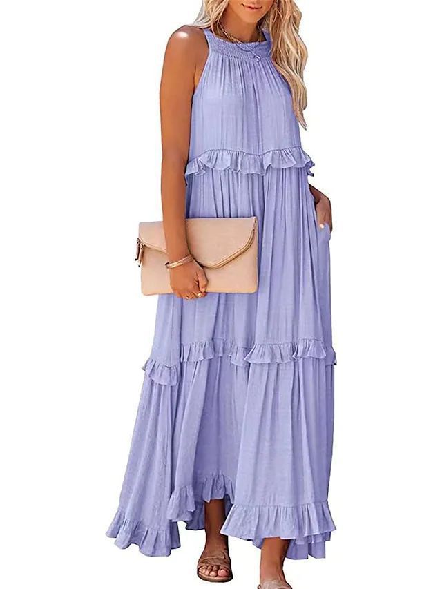 Robe longue bohème d'été à volants pour femme berg-feldt