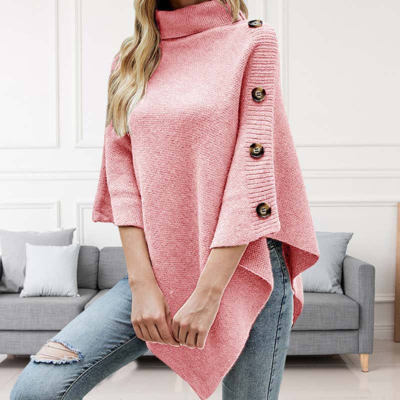 Berg-Feldt | Poncho mit Knopfdetails Akryl Elegant und Warm