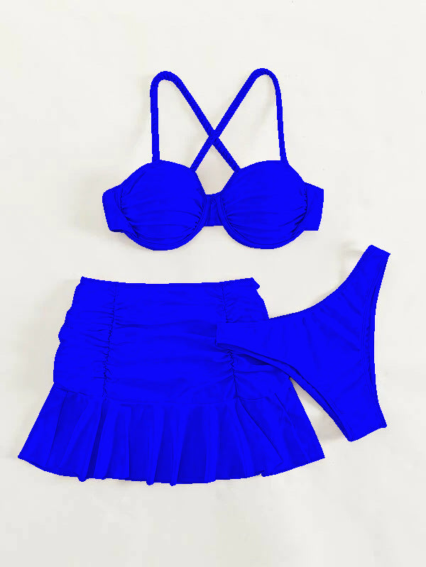 Haut de bikini et jupette Berg-Feldt pour femme avec design à bretelles croisées sophistiqué