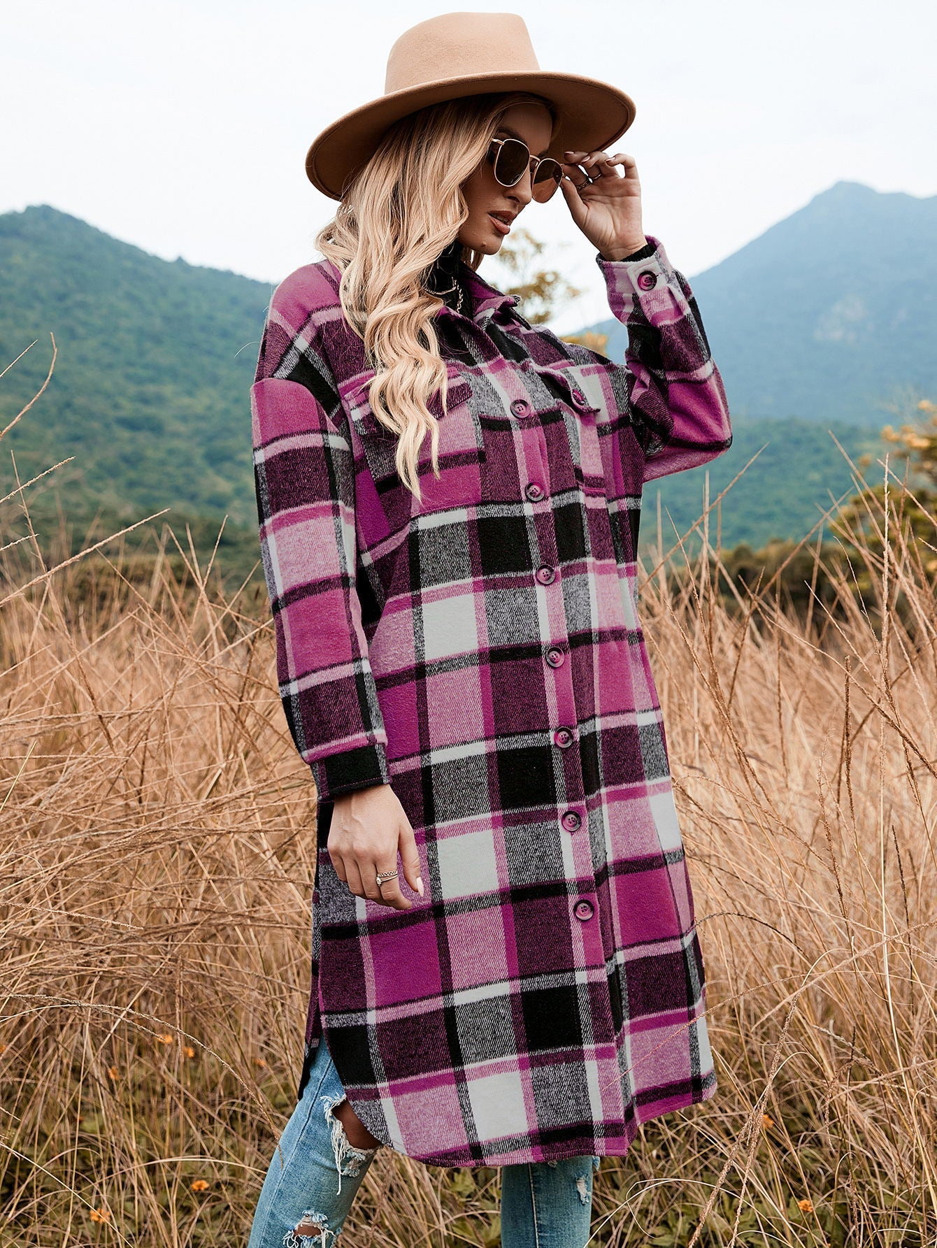 Robe chemise en flanelle à carreaux Berg-Feldt pour femmes