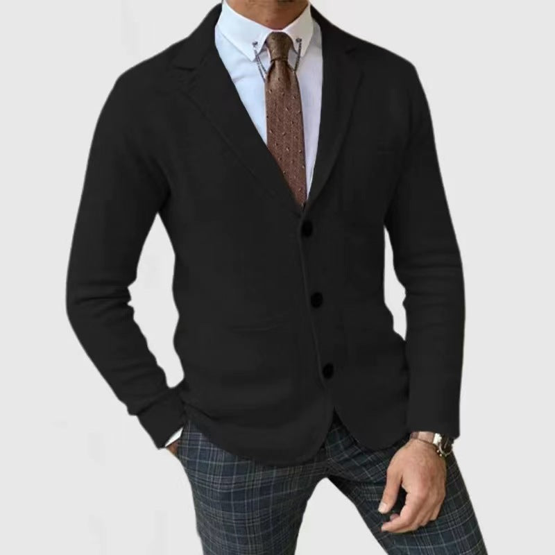 Herren Strickblazerjacke mit hohen Taschen und eleganter Knopfleiste Berg-Feldt