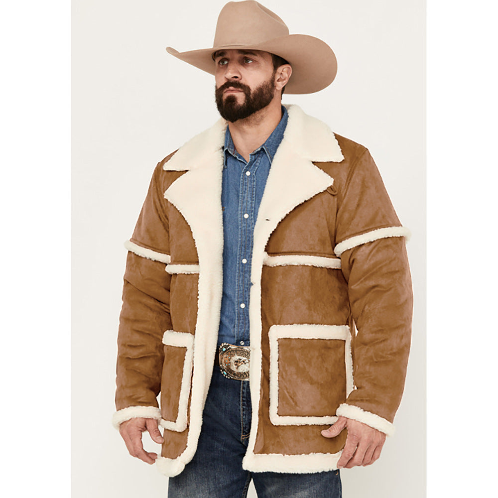 Manteau douillet en peau de mouton pour homme avec poches généreuses et col élégant Berg-Feldt
