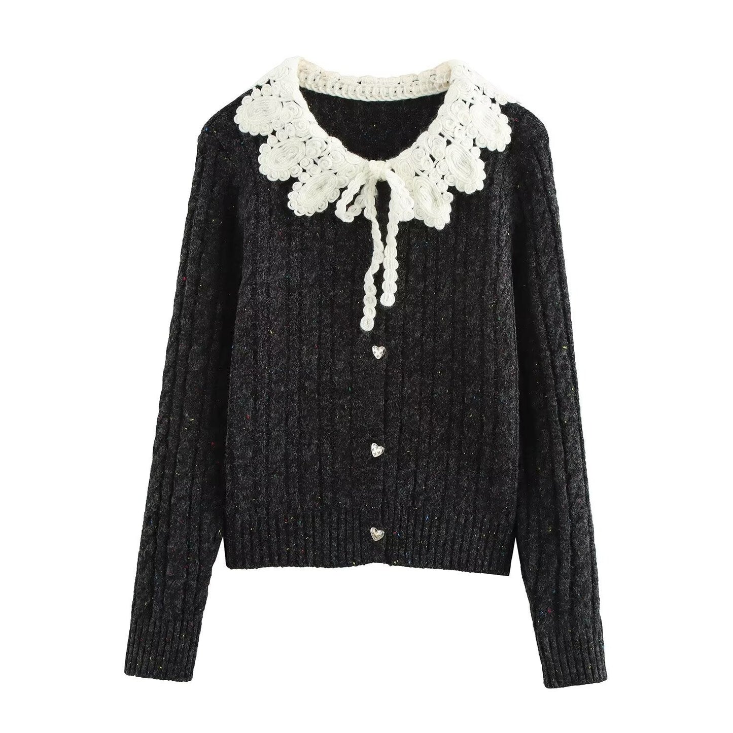 Cardigan femme structuré en maille, avec col décoratif, par berg-feldt