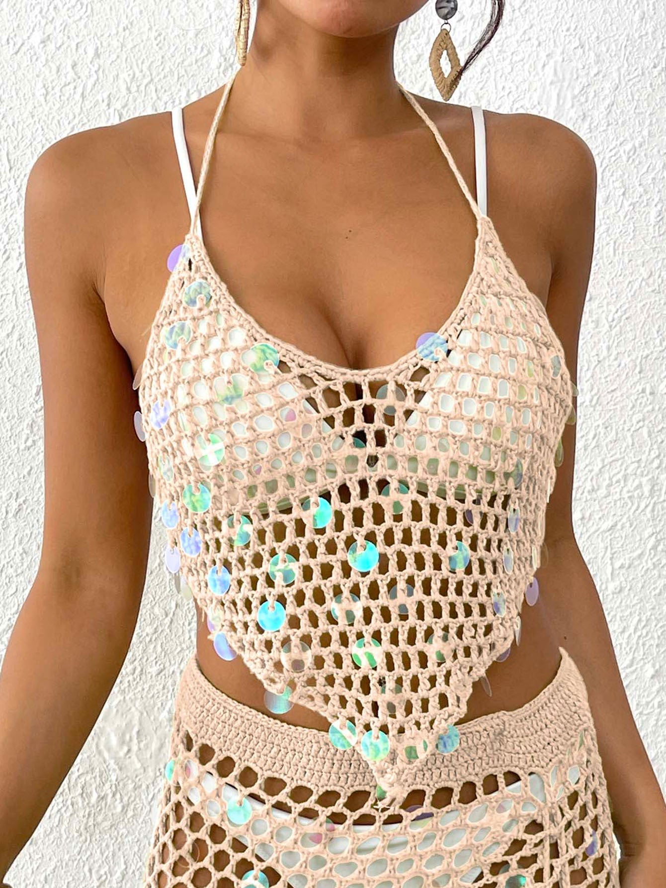 Haut en crochet pour femme Berg-feldt avec détails scintillants