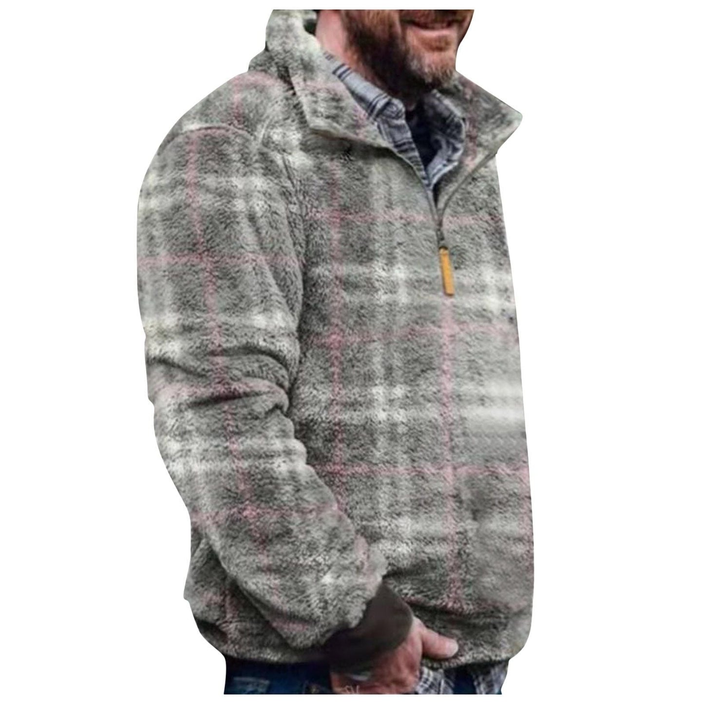 Herren Pulloverjacke mit farbenfrohem, geometrischem Design und praktischer Brusttasche Berg-Feldt